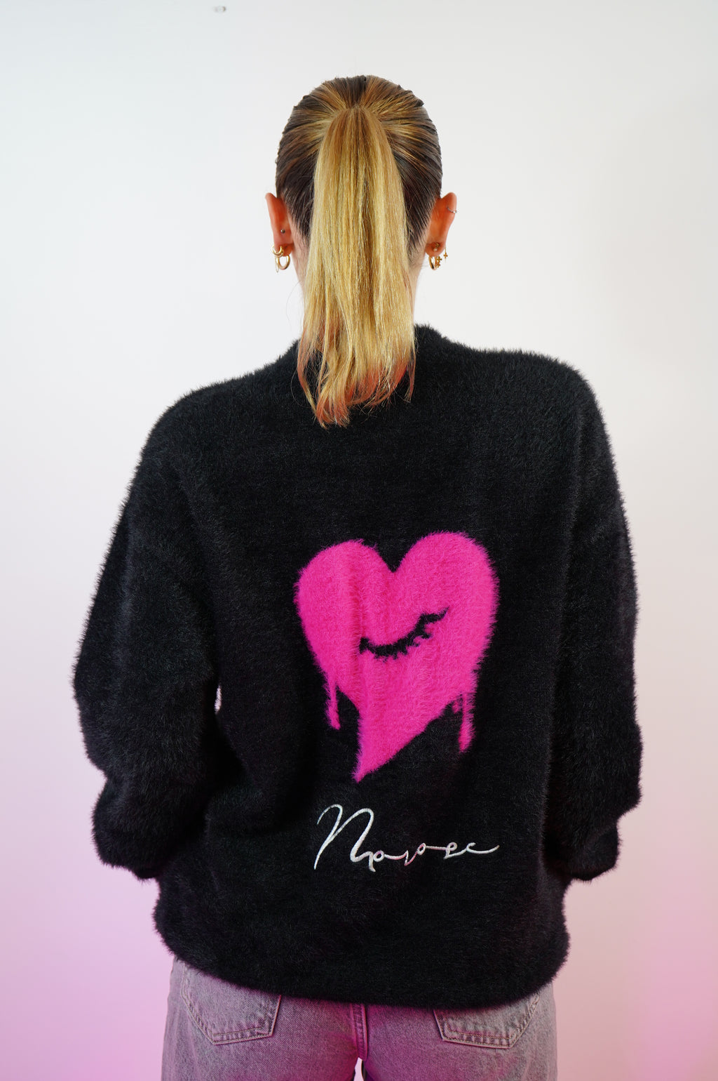 FLUFFY KNITWEAR - BLACK