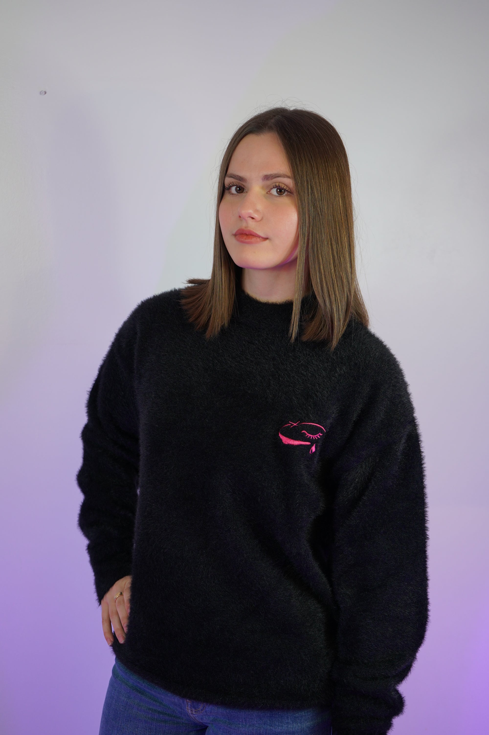 FLUFFY KNITWEAR - BLACK